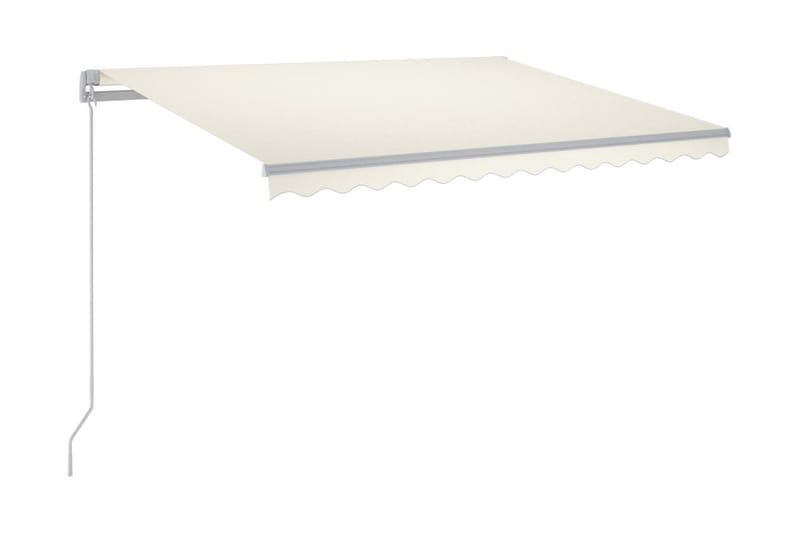 Markis manuellt infällbar med LED 300x250 cm gräddvit - Vit - Utemöbler - Solskydd - Markiser