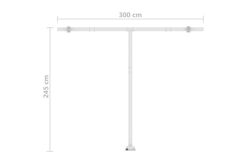 Markis manuellt infällbar med LED 300x250 cm gul och vit - Gul - Utemöbler - Solskydd - Markiser