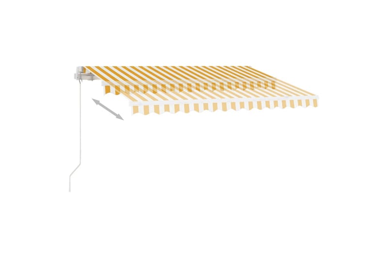 Markis manuellt infällbar med LED 300x250 cm gul och vit - Gul - Utemöbler - Solskydd - Markiser