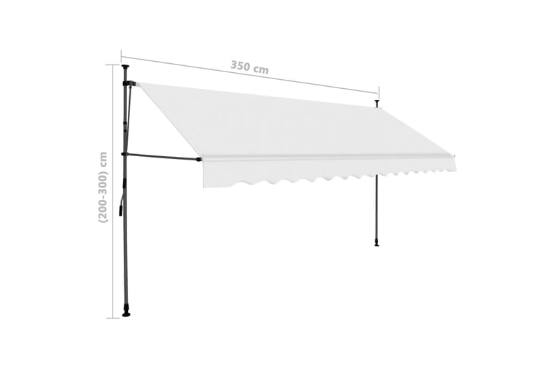 Markis manuellt infällbar med LED 350 cm gräddvit - Vit - Utemöbler - Solskydd - Markiser - Fönstermarkis