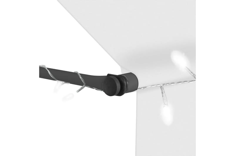 Markis manuellt infällbar med LED 350 cm gräddvit - Vit - Utemöbler - Solskydd - Markiser - Fönstermarkis