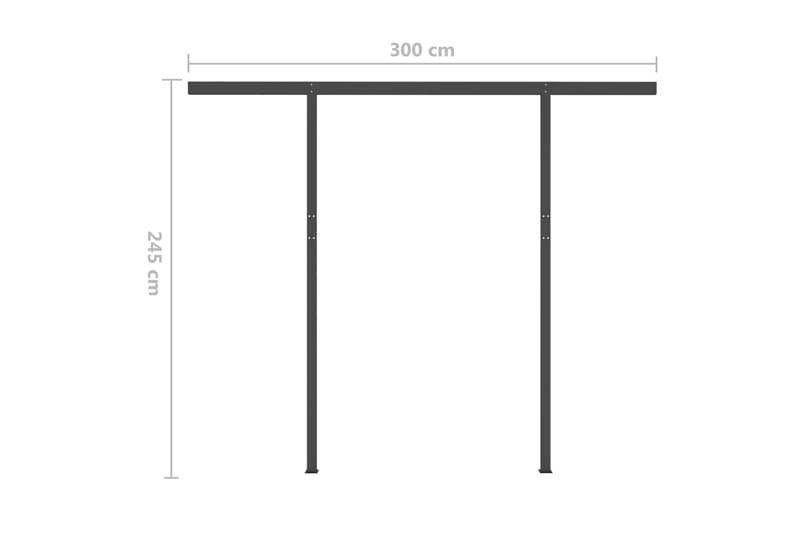 Markis manuellt infällbar med LED 3x2,5 m gul och vit - Gul - Markiser - Terrassmarkis