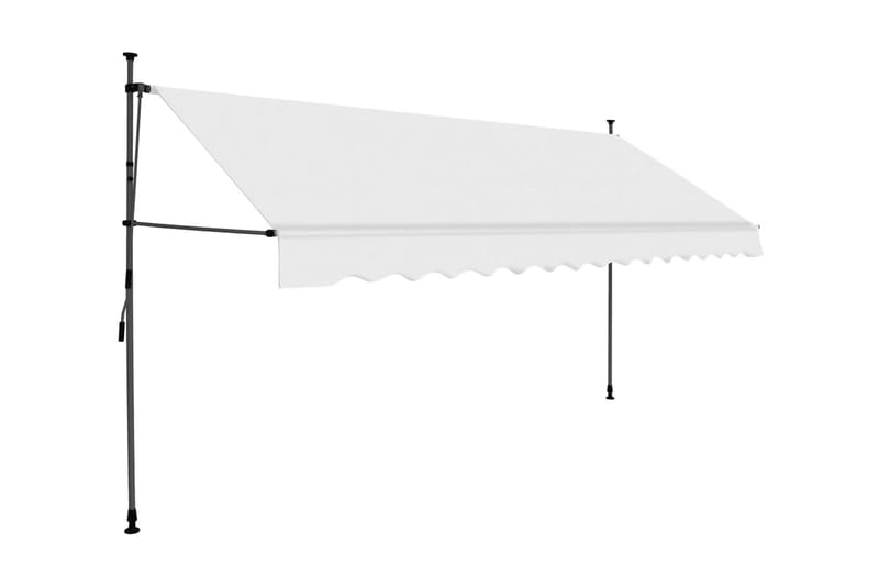Markis manuellt infällbar med LED 400 cm gräddvit - Vit - Fönstermarkis - Markiser