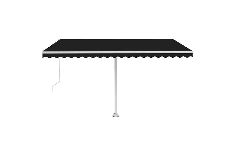 Markis manuellt infällbar med LED 400x300 cm antracit - Grå - Utemöbler - Solskydd - Markiser
