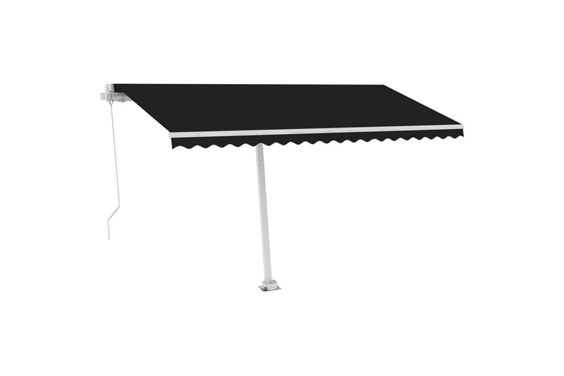 Markis manuellt infällbar med LED 400x300 cm antracit - Grå - Utemöbler - Solskydd - Markiser