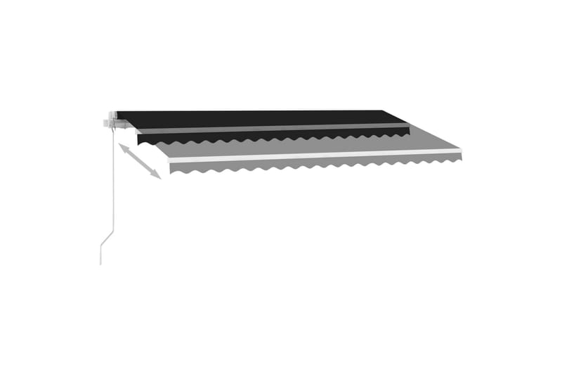 Markis manuellt infällbar med LED 400x300 cm antracit - Grå - Utemöbler - Solskydd - Markiser