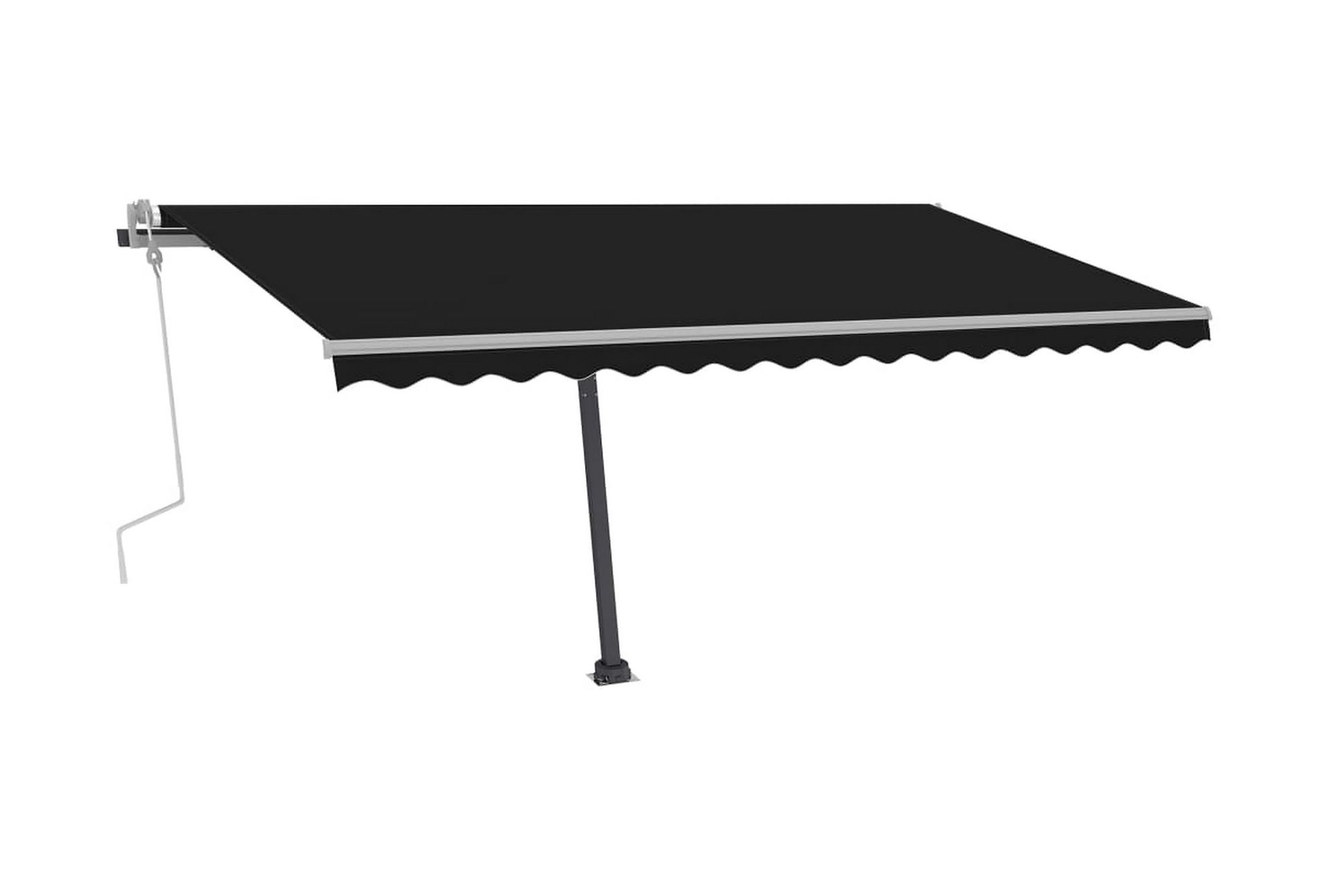 Markis manuellt infällbar med LED 400x300 cm antracit - Grå - Utemöbler - Solskydd - Markiser