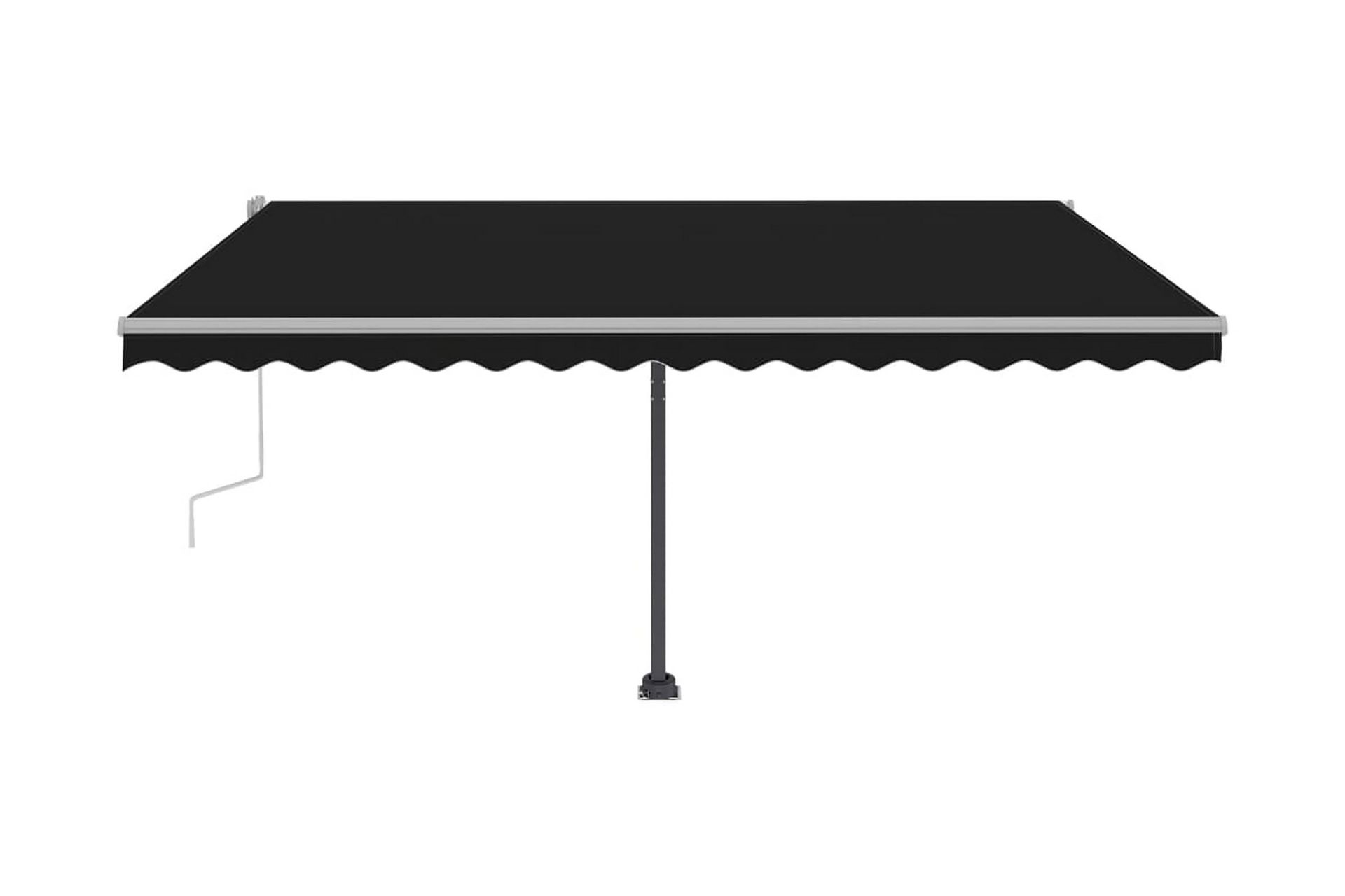 Markis manuellt infällbar med LED 400x300 cm antracit - Grå - Utemöbler - Solskydd - Markiser