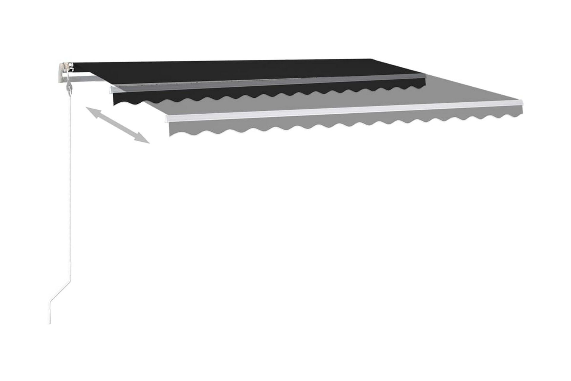 Markis manuellt infällbar med LED 400x300 cm antracit - Grå - Utemöbler - Solskydd - Markiser