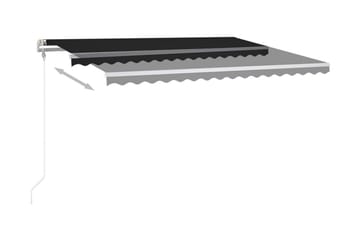 Markis manuellt infällbar med LED 400x300 cm antracit - Grå - Utemöbler - Solskydd - Markiser