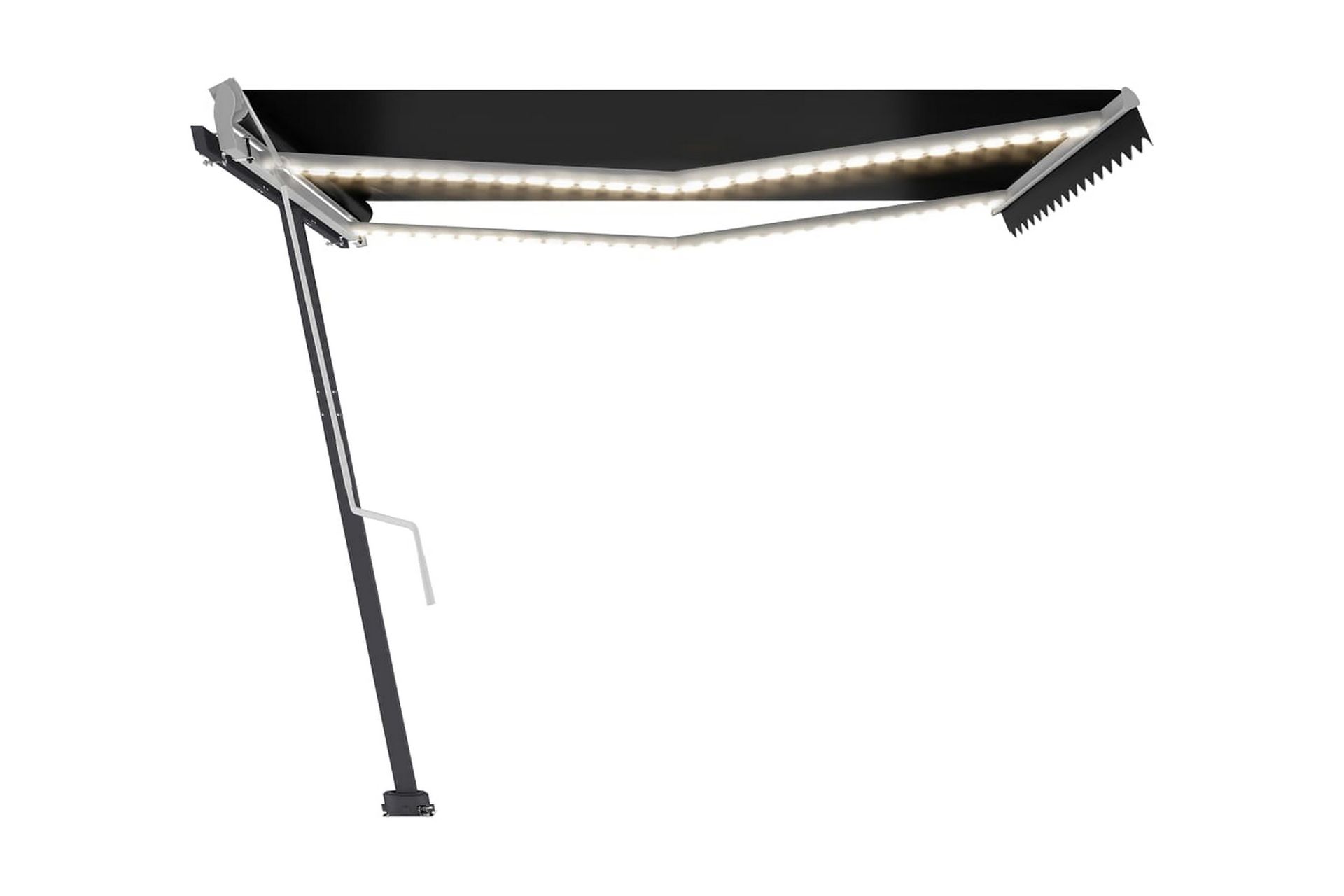 Markis manuellt infällbar med LED 400x300 cm antracit - Grå - Utemöbler - Solskydd - Markiser