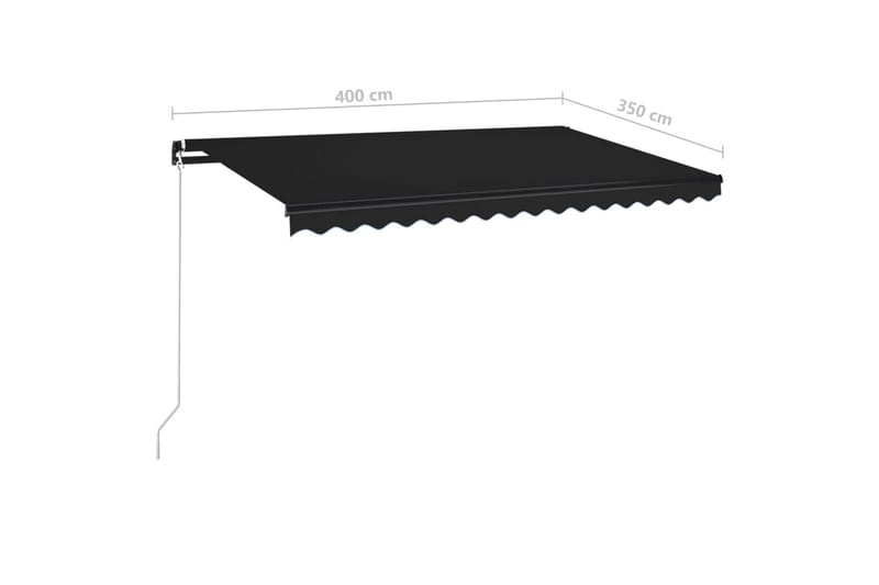 Markis manuellt infällbar med LED 400x350 cm antracit - Grå - Utemöbler - Solskydd - Markiser