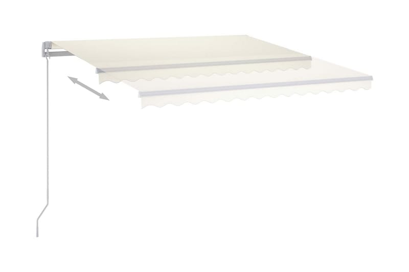 Markis manuellt infällbar med LED 400x350 cm gräddvit - Vit - Utemöbler - Solskydd - Markiser