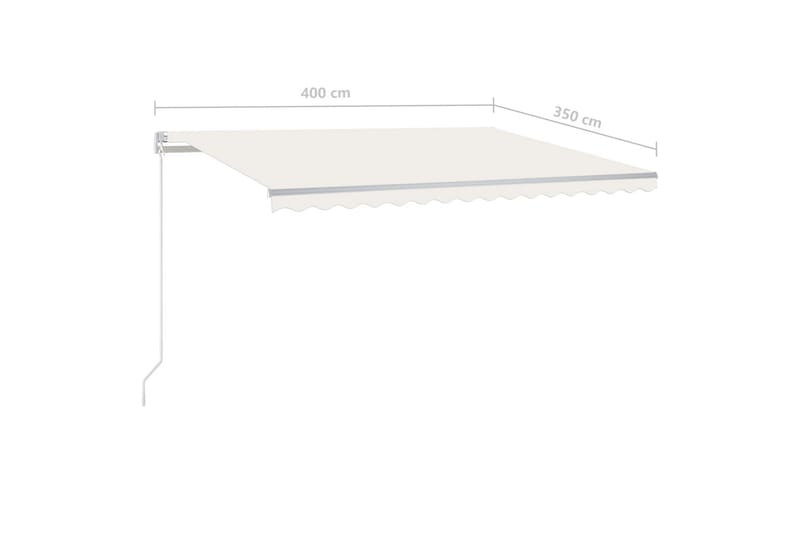 Markis manuellt infällbar med LED 400x350 cm gräddvit - Vit - Utemöbler - Solskydd - Markiser