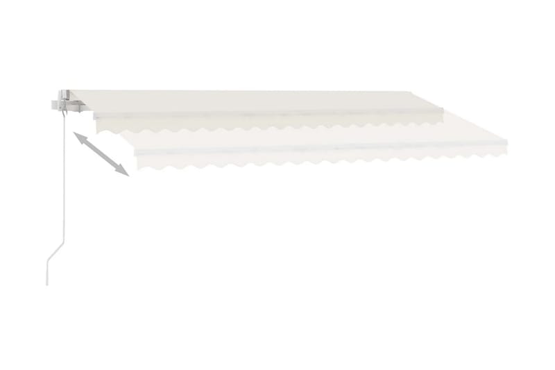 Markis manuellt infällbar med LED 450x300 cm gräddvit - Vit - Utemöbler - Solskydd - Markiser