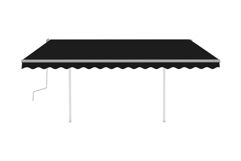 Markis manuellt infällbar med LED 4x3,5 m antracit - Grå - Markiser - Terrassmarkis
