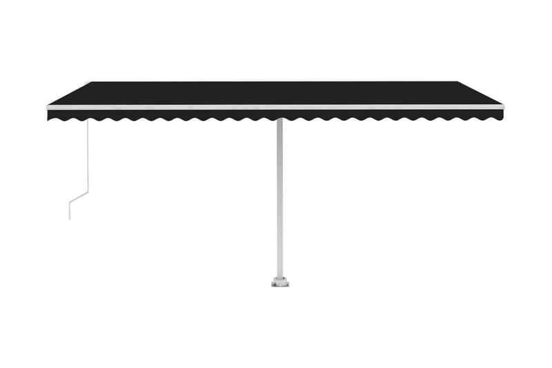 Markis manuellt infällbar med LED 500x300 cm antracit - Grå - Utemöbler - Solskydd - Markiser