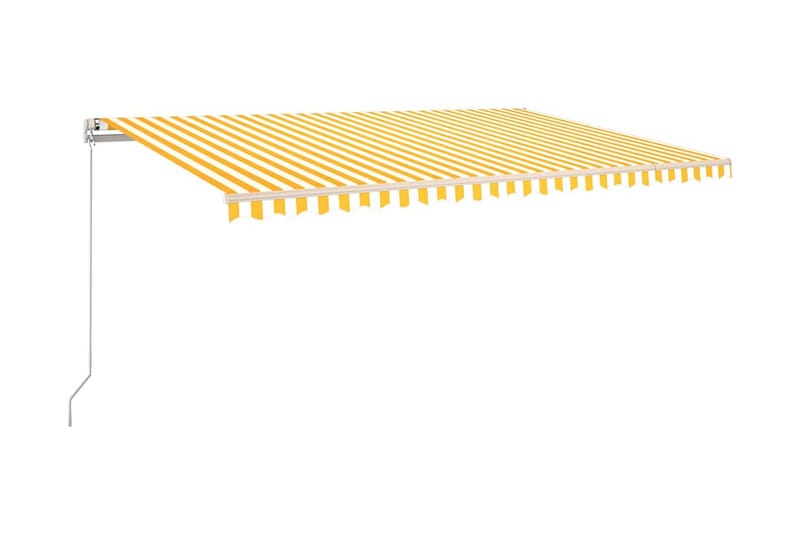 Markis manuellt infällbar med LED 500x300 cm gul och vit - Gul - Utemöbler - Solskydd - Markiser