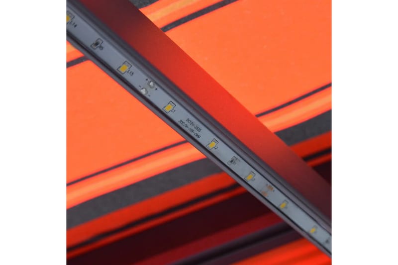 Markis manuellt infällbar med LED 500x300 cm orange och brun - Orange - Markiser - Terrassmarkis