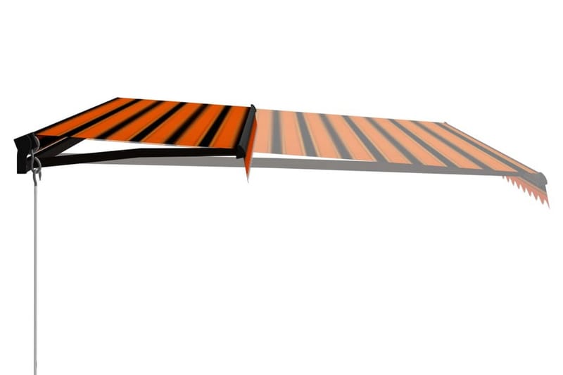 Markis manuellt infällbar med LED 500x300 cm orange och brun - Orange - Markiser - Terrassmarkis
