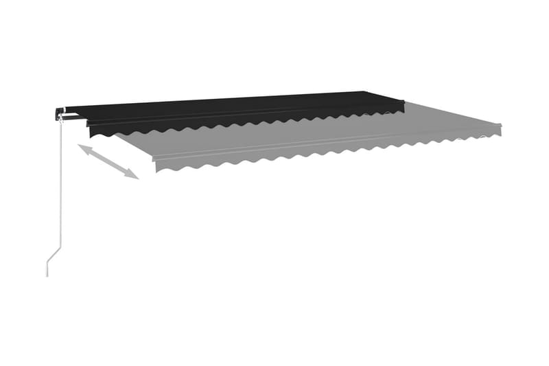 Markis manuellt infällbar med LED 500x350 cm antracit - Grå - Markiser - Terrassmarkis