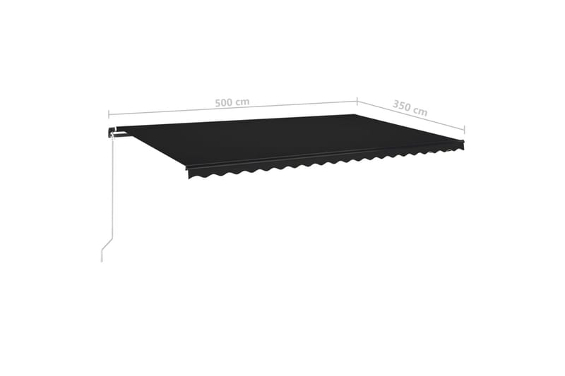 Markis manuellt infällbar med LED 500x350 cm antracit - Grå - Markiser - Terrassmarkis