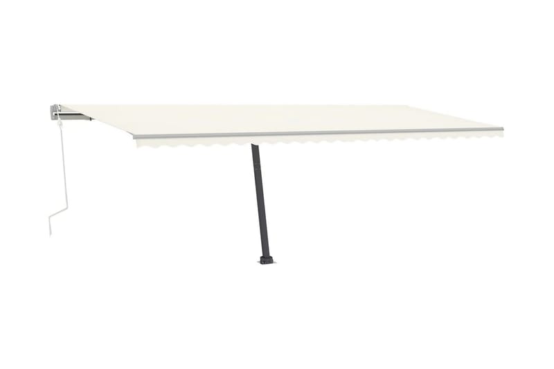 Markis manuellt infällbar med LED 600x300 cm gräddvit - Vit - Utemöbler - Solskydd - Markiser - Fönstermarkis