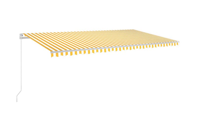Markis manuellt infällbar med LED 600x300 cm gul och vit - Gul - Utemöbler - Solskydd - Markiser