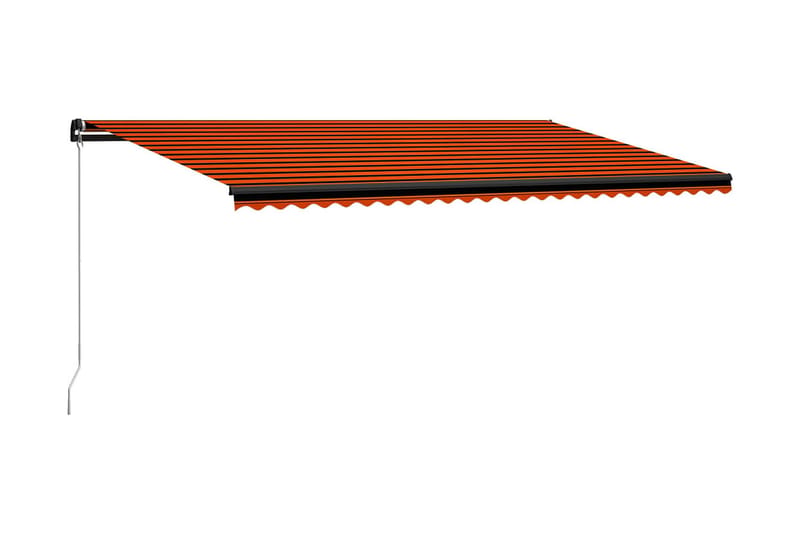 Markis manuellt infällbar med LED 600x300 cm orange och brun - Orange - Markiser - Terrassmarkis