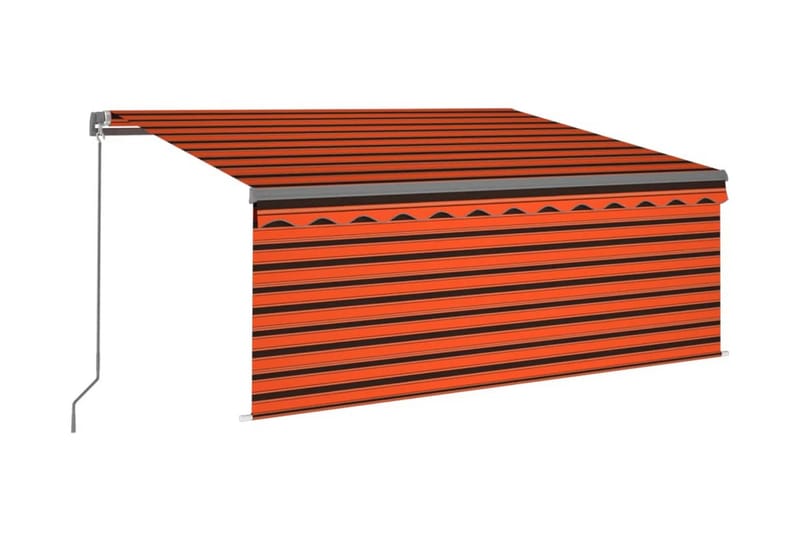 Markis manuellt infällbar med rullgardin 3x2,5m orange och b - Orange - Fönstermarkis - Markiser