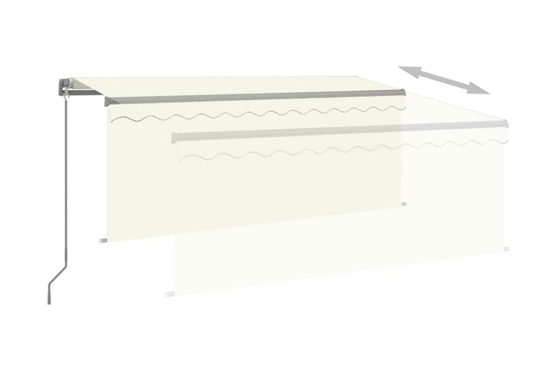 Markis manuellt infällbar med rullgardin och LED 3,5x2,5 m g - Kräm - Utemöbler - Solskydd - Markiser - Fönstermarkis