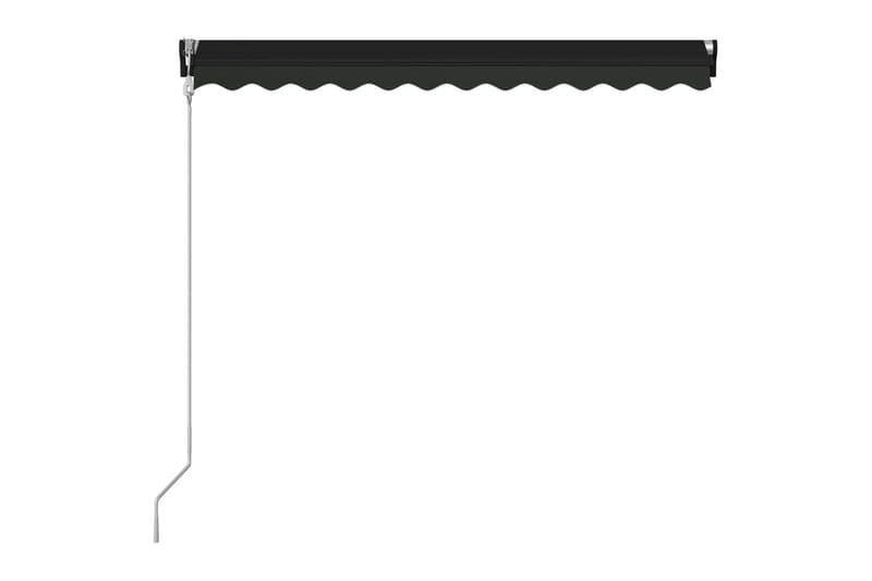 Markis manuellt infällbar med vindsensor & LED 300x250cm ant - Grå - Fönstermarkis - Markiser