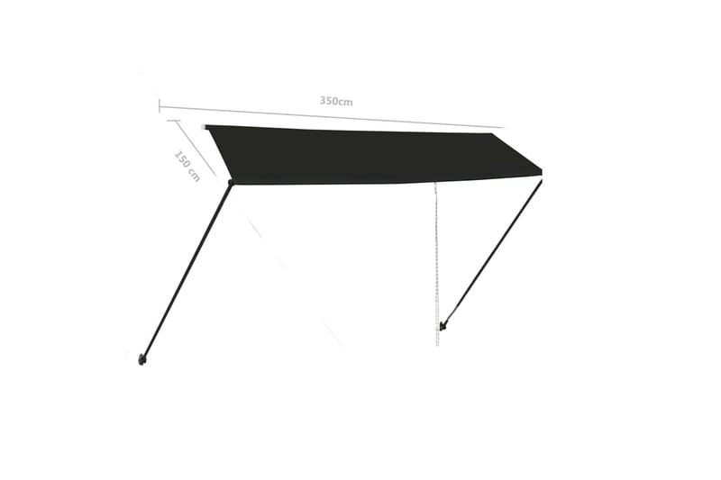 Markis med LED 350x150 cm antracit - Grå - Utemöbler - Solskydd - Markiser - Fönstermarkis