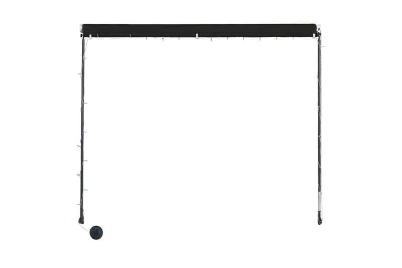 Markis med LED 350x150 cm antracit - Grå - Utemöbler - Solskydd - Markiser - Fönstermarkis
