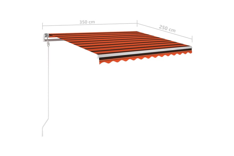 Markis med LED manuellt infällbar 3,5x2,5 m orange och brun - Orange - Markiser - Terrassmarkis