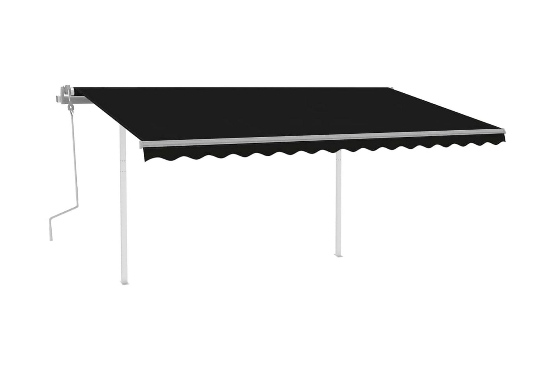 Markis med LED manuellt infällbar 4,5x3 m antracit - Grå - Utemöbler - Solskydd - Markiser