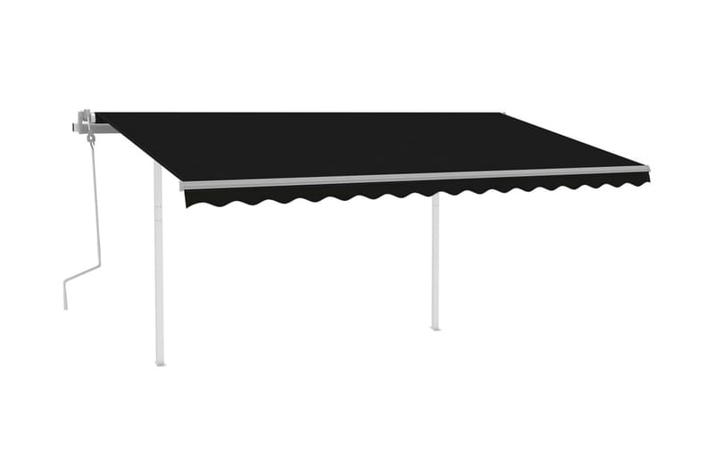 Markis med LED manuellt infällbar 4,5x3 m antracit - Grå - Utemöbler - Solskydd - Markiser
