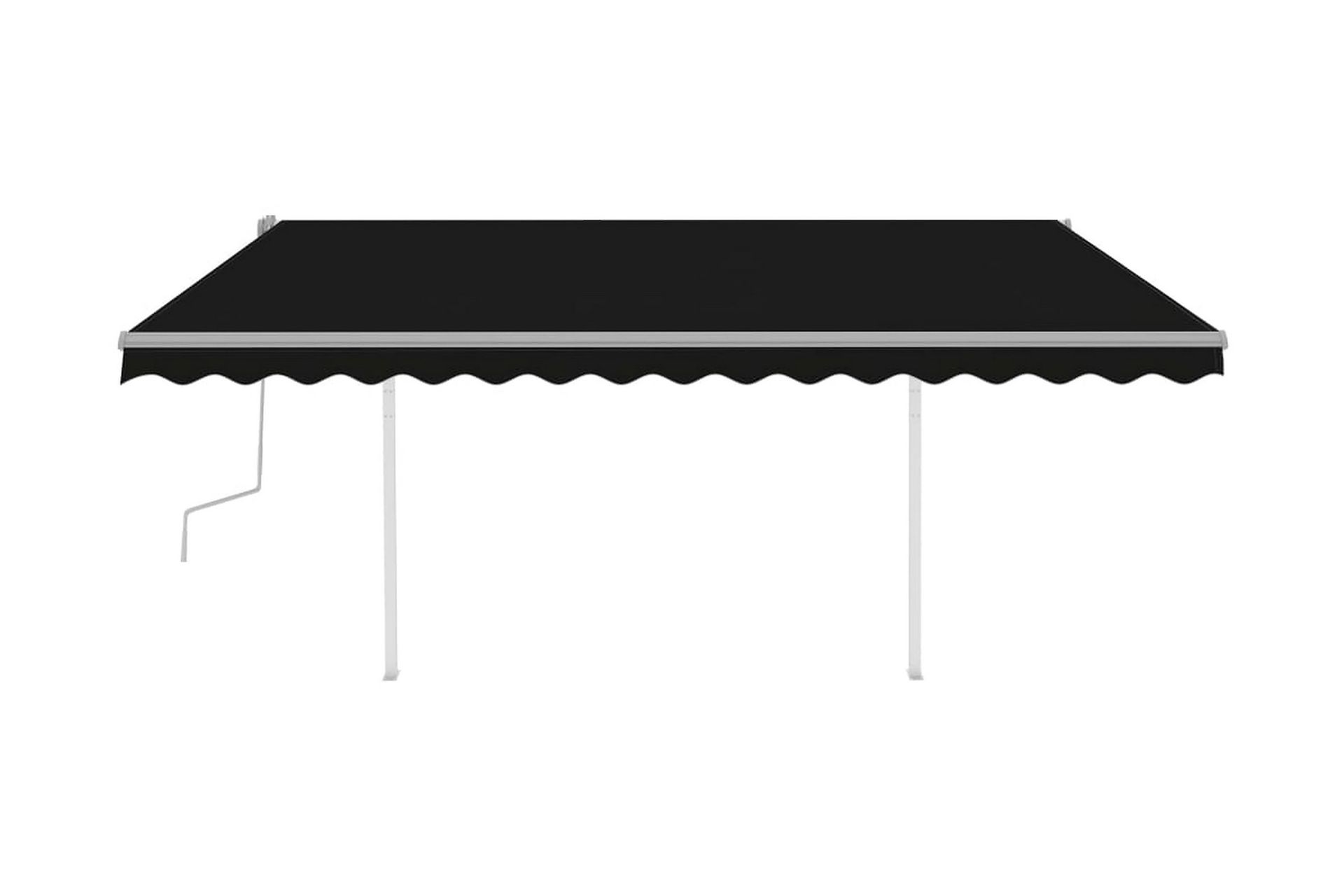 Markis med LED manuellt infällbar 4,5x3 m antracit - Grå - Utemöbler - Solskydd - Markiser