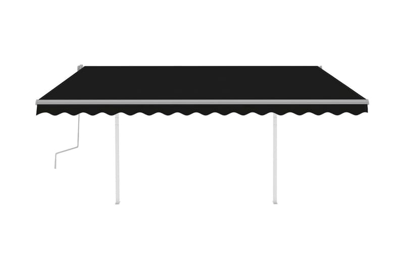 Markis med LED manuellt infällbar 4,5x3 m antracit - Grå - Utemöbler - Solskydd - Markiser