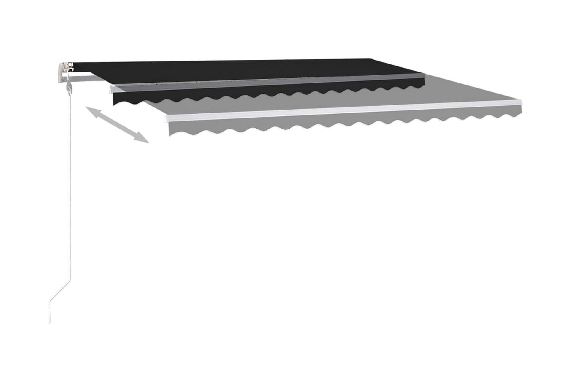 Markis med LED manuellt infällbar 4,5x3 m antracit - Grå - Utemöbler - Solskydd - Markiser