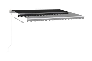 Markis med LED manuellt infällbar 4,5x3 m antracit - Grå - Utemöbler - Solskydd - Markiser