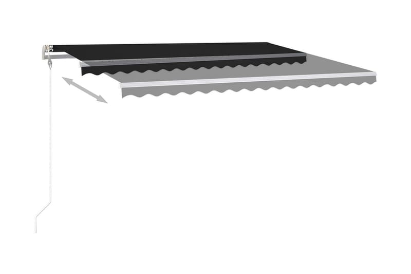 Markis med LED manuellt infällbar 4,5x3 m antracit - Grå - Utemöbler - Solskydd - Markiser