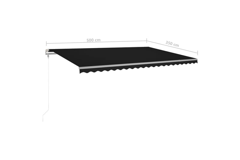 Markis med LED manuellt infällbar 500x350 cm antracit - Grå - Markiser - Terrassmarkis