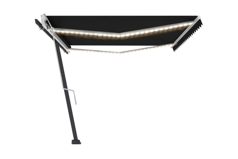 Markis med LED manuellt infällbar 500x350 cm antracit - Grå - Utemöbler - Solskydd - Markiser