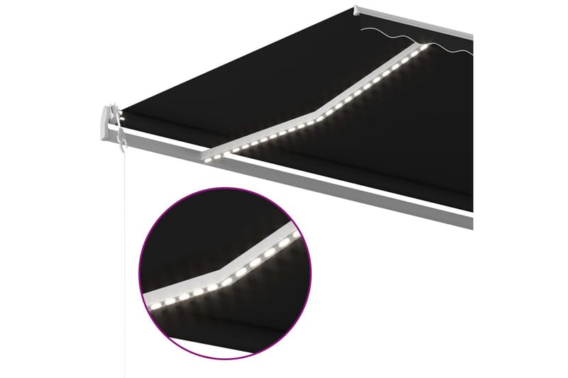 Markis med LED manuellt infällbar 500x350 cm antracit - Grå - Utemöbler - Solskydd - Markiser