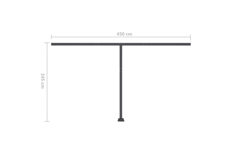 Markis med LED manuellt infällbar 500x350 cm blå och vit - Blå - Markiser - Terrassmarkis