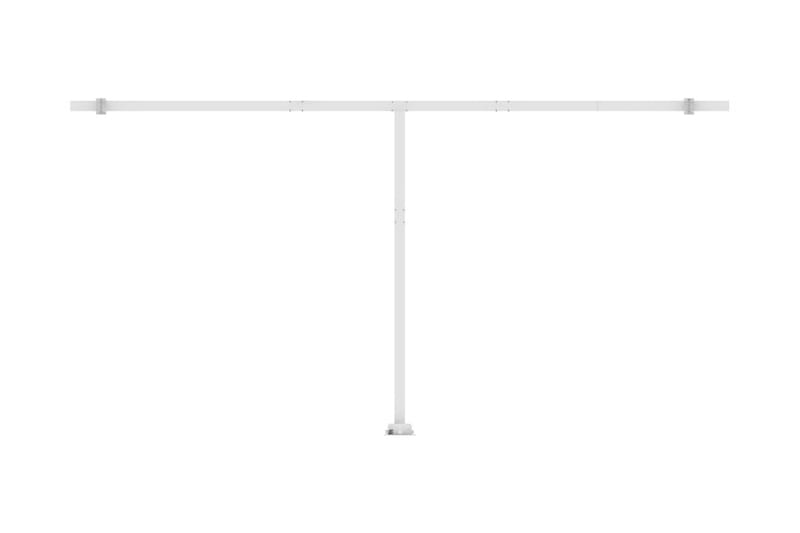 Markis med LED manuellt infällbar 600x300 cm gul och vit - Gul - Utemöbler - Solskydd - Markiser