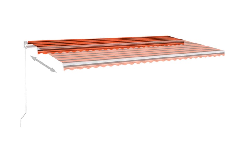 Markis med stolpar automatisk 6x3 m orange och brun - Orange - Utemöbler - Solskydd - Markiser