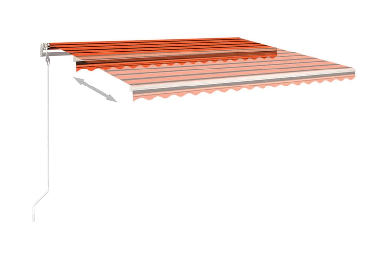 Markis med stolpar automatiskt infällbar 4,5x3 m orange och - Orange - Utemöbler - Solskydd - Markiser