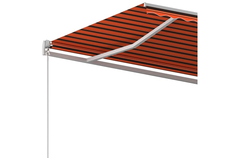 Markis med stolpar automatiskt infällbar 4,5x3 m orange och - Orange - Utemöbler - Solskydd - Markiser
